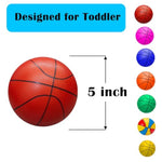Mini Basketballs Orange 2 Pack 5" Set With Pump Needle Durable Material For Mini Hoop 3+ Years Toddlers Kids Teenagers For Pool Indoors Outdoors