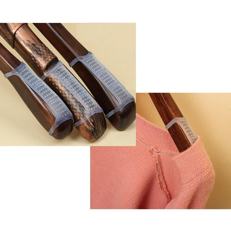 50Pcs Non-Slip Clear Rubber Clothes Hanger Grips Clothing Hanger Strips