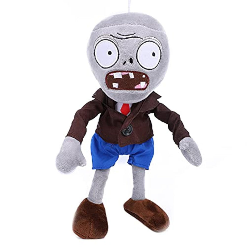 12" Pvz Plush Zombies Brown Coat Toys Soft Doll Gray