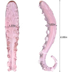 Glass Dildo Anal Butt Plug, Pink Hippocampus-Shaped Crystal Glass Dildo Pink Anal Plugs With Pellets Prostate Massager Anal Beads Crystal Dildo Anal Sex Toys For Women Masturbation