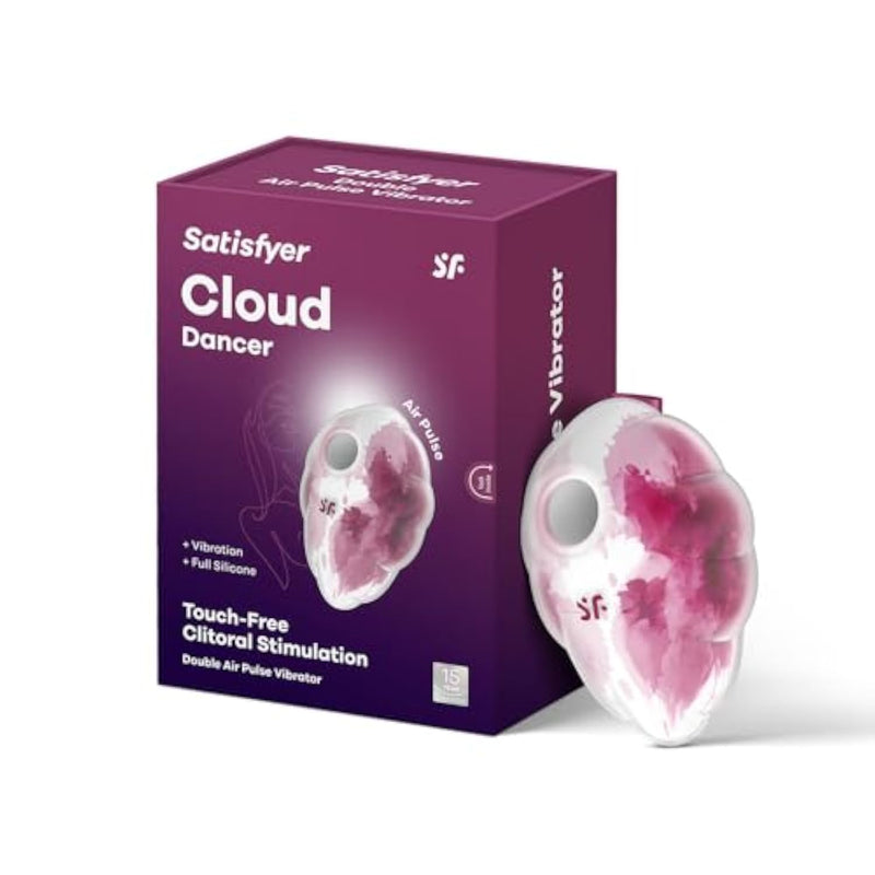 Air Pulse Suction Clitoral Stimulation Vibrator for Women - Cloud Dancer Adult Toy with 11 Pressure Wave Patterns and 12 Vibration Programs