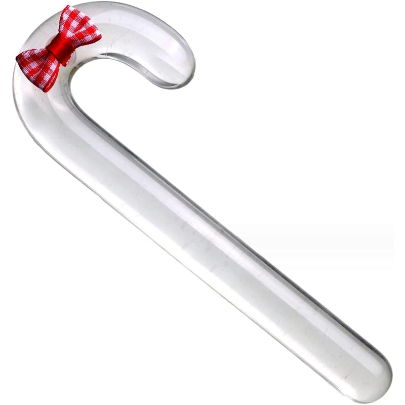 Glass Sex Toy Wand Double-Ended Butt Plug Anal Beads G-Spot Stimulation To Dildo Christmas Gift Candy Cane Unisex Anal Butt Plug For Men Women (18Cm, Bow)