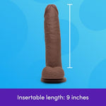 Lifelike Lover 9 inch Large Realistic Dildo for Women, Brown