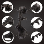 Reusable Penis Sleeve With Testicle Ring Covered By Granules, Flexible Condom Male Cock Extender Enlarger G-Spot Stimulation Sex Toys For Couples