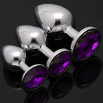 3 Pcs Luxury Jewelry Design Fetish Anal Butt Plug(Purple)