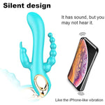 3 In 1 Silicone G-Spot Rabbit Anal Vibrator Vibrating Dildo Adult Sex Toys With 10 Vibrating Modes For Women Waterproof Rechargeable Clitoris Vagina Stimulator Massager Sex Things For Couple?Blue?