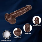 6.5 Inch Small Beginner Dildo With Strong Flared Suction Cup Base For Hands-Free Play, G-Spot Realistic Dildo Sex Toys For Women And Men(Brown)