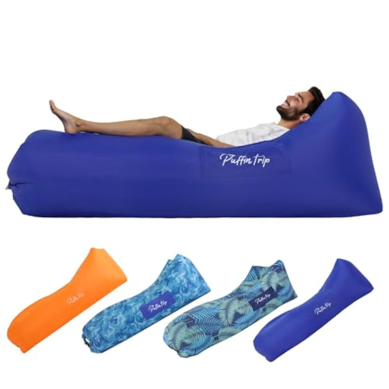 Inflatable Lounger Air Sofa Couch, Portable Beach & Camping Chair, Water Proof Couch For Backyard Picnics Hiking Outdoor Music Festivals Camping Beach Traveling, Lightweight And Easy Setup Blue