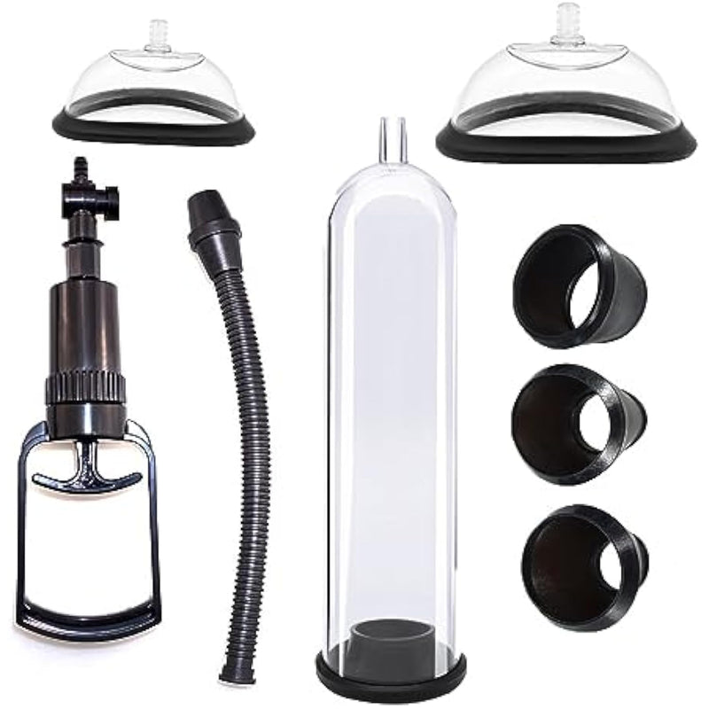 Penis Pump Manual Penis Enlarger & Breast Suckermanual Nipples Suction Cup Vaginal Massage Pumps Toys 2 In 1 (Manometer Free)