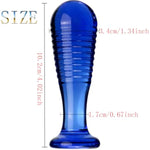 Glass Butt Plug,Glass Dildo Crystal Pleasure Wand Butt Plugs Prostate Massager Crystal Anal Plug Trainer Sex Toy Anal Trainer Prostate Massager Crystal G-Spot Dildo For Men Women(Blue)