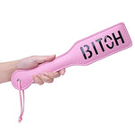 Bitch Spanking Paddle For Adults, 12.8Inch Faux Leather Bdsm Paddle For Sex Play, Pink