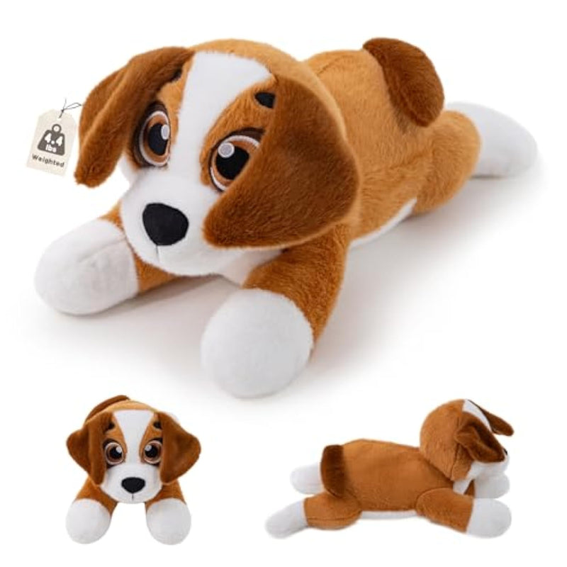 4.4 Pounds Weighted Dog Stuffed Animal, 24" Large Weighted Stuffed Dog Plushies, Weighted Beagle Plush Toy, Cute Puppy Plush Toy, Gifts For Kids Boys Girls On Birthday Christmas Children'S Day