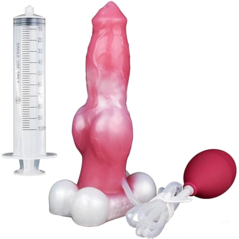 Small Medium Size Liquid Silicone Knotted Wolf Dog Dildo Squirting Dildo Anal Toy Butt Plug Adult Sex Toy For Women Couple Canine Style With Raised Knot Knotty