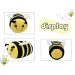 Handmade Emotional Support Bee Stuffed Animal Crochet Fuzzy Bumblebee With Smile Face And White Wings Knit Soft Yarn Plush Bee Toy Pretty Sweet Gifts For Kids Or Stuff Collection 6 Inch