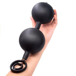 Silicone Inflatable Anal Beads for Men and Women - Graduated Design Expander Dildo with Adjustable Air Valve