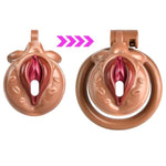Male Chastity Cage Sissy Chastity Devices With Lock Realistic Clitoris Labia Shaped Bondage Restraints Bdsm Penis Cages Resin Sex Toys For Men And Couples