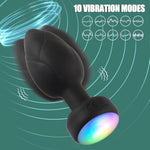 Anal Plug Vibration Sex Toy,10 Modes Vibrating Butt Plug - Led Color Light Remote Control Anal Plug, Adult Sex Toys And Games
