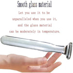 Glass Dildo Pleasure Wand Transparent Double Ended Butt Plug,Glass Butt Plug Anal Dildo Pleasure G-Spot Wand Baseball Bat Shaped Prostate Massager Fetish Masturbation Sex Toy For Men Women