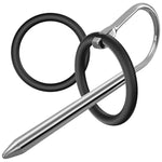 Urethral Sounds For Experienced Toy Users Diameter: 0.31 Inch Stainless Steel Urethral Dilator For Long Term Wear Penis Plug With 2 Rings Sex Toy For Men Masturbation
