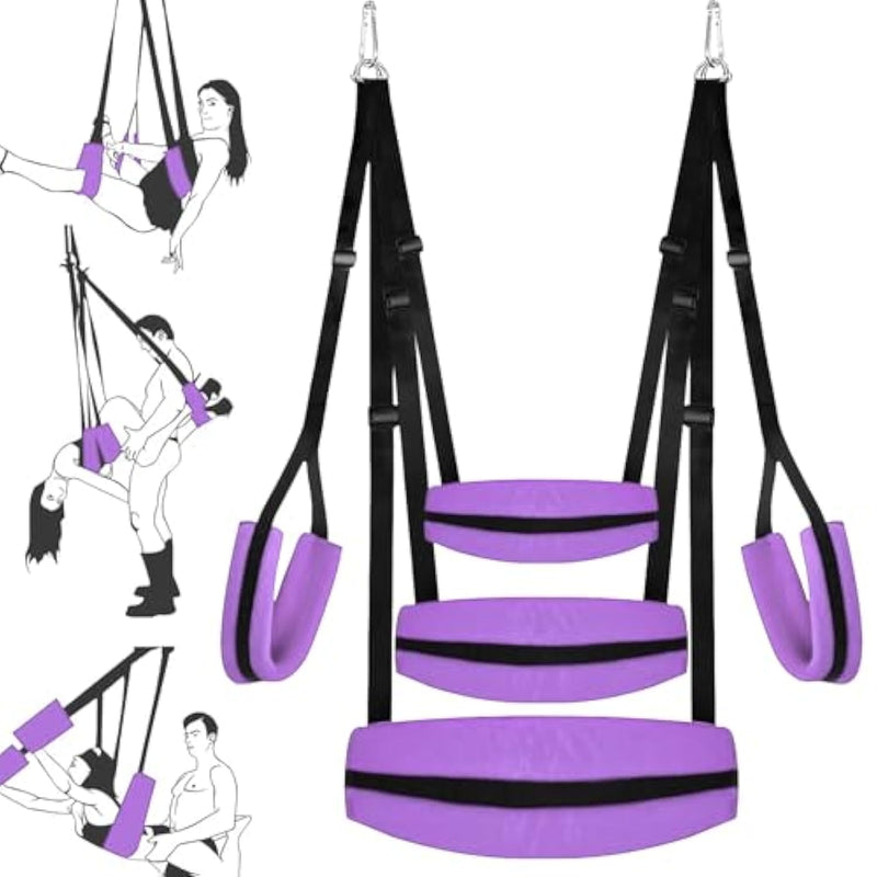 Sex Swing Bdsm Sex Toys For Couples - Enhanced Ceiling & Door Sex Swings With Widened Neck Lumbar Hip Pads, Bondage Restraints Adult Toys With Adjustable Sex Straps, Holds Up To 300 Lbs