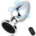 Metal Butt Plug Anal Vibrator With Electric Shock Function Vibrating Butt Plug With 6 Shock Intensities And 10 Vibrations Sex Toys For Men Women Couples Beginners (L)