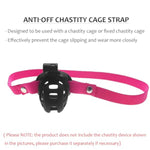 Adjustable Anti-Slip Chastity Cage Strap With Scrotum Cock Rings - Secure Support Belt For Male Chastity Devices, Men'S Sexy Underwear Penis Cage Accessories, Belt + Rings Set (Hot Pink)