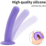 Dildo Anal Plug Trainer Kit, 3 Sizes Butt Plugs Training Silicone Dildo With Strong Suction Cup Anal Toys Prostate Vaginal G Spot Dildo Sex Toys For Men Women (Purple)