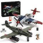Ww2 Military Airplane Toy Building Sets Compatible With Lego, Me 262 Fighter Jet & P-51D Plane Army Model Kits For Military Fans, Kids & Adult