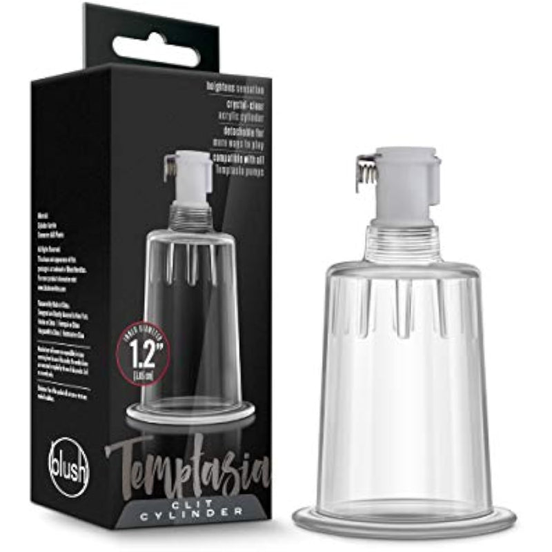 Temptasia Cylinder - 1.2 Inch Wide Air Tight Upgrade Replacement For Nterchange Temptasia Clitoral Pump Systems - Enhances Sensitivity - Sexual Sex Enhancing Toys For Women - Clear