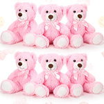 6 Pieces Christmas Bear Bulk Stuffed Animal Baby Shower Soft Cute Bear Plush Toys Sleeping And Playing Baby Shower Birthday Party Favor Decorations