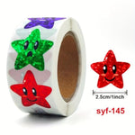 500pcs 1 Inch Multicolor Smiling Small Star Stickers Roll