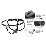 Bdsm Strapon Dildo Harness With Butt Plug – Double Penetration Adjustable Black Leather Dildo Belt For Couples – Fetish Strap Toy For Dominance & Submission Play (32"+Waist)
