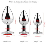 Anal Butt Plug 3Pcs Trainer Kit Metal Butt Plug Anal Trainer Toys Fetish Kinky Sex Love Games For Starter Beginner Men Women Couples (Blue)