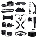17Pcs Bondage Restraint & Strap-On Vibrating Dildo Sex Toys