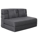 Queen Size Folding Sofa Couch Memory Foam With 2 Pillows Sleeper Chair Lazy Couch Triple Futon Convertible Guest Beds, Washable Cover,Dark Gray