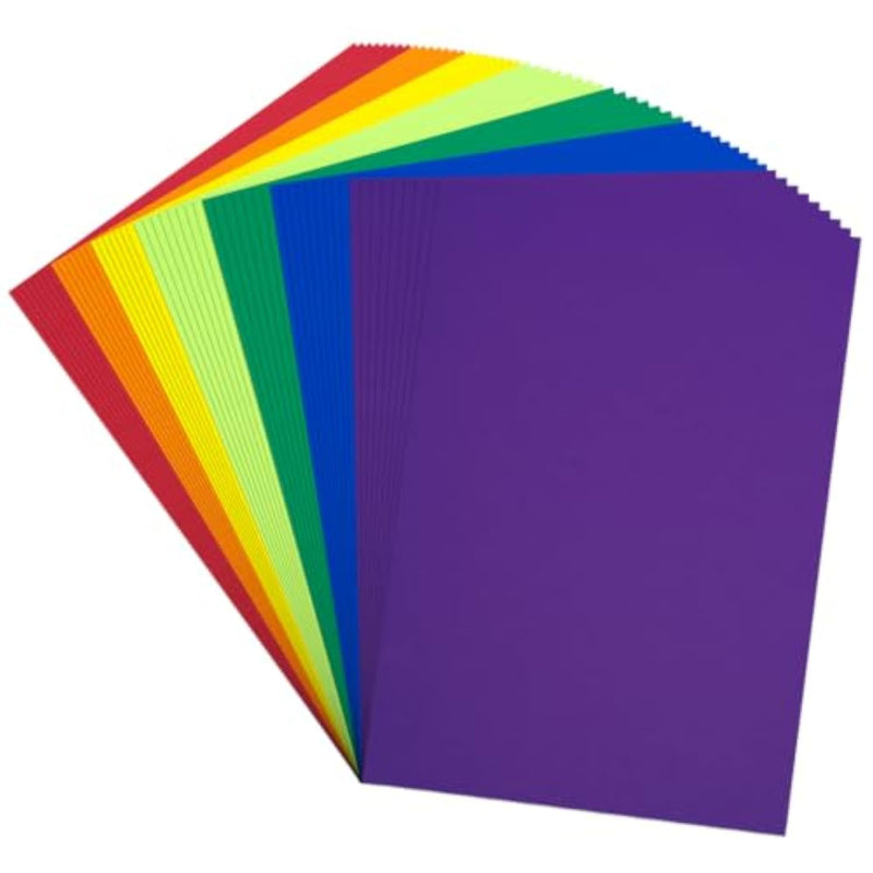 12 x 18 Construction Paper, 56 Sheets, 7 Colors, Heavyweight 180 GSM Craft Paper