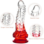 9 Inch Big Dildo,Monster Dildo With Strong Suction Cup For Hand-Free Play,Clear-Red Gradient Dildo For Man And Couple