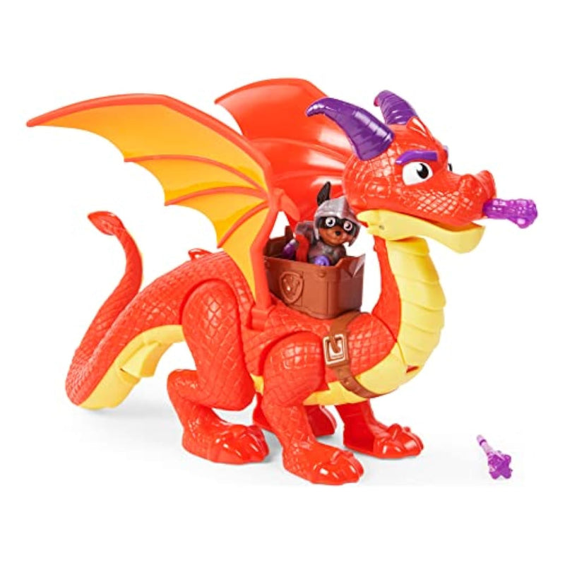 Paw Patrol - Fang + Ember Figurine The Dragon Rescue Knights - Join The on The Back of The Dragon Projectile Launcher with its Functional Wings - Children's Toy 3 Years +