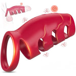 Vibrating Penis Sleeve Cock Ring, Couple Sex Toys For Men Penis Ring With 10 Vibrating Modes Couple Vibrator For Penis Enlargers & G Spot Stimulation, Elastic Cock Sleeve To Pump Prolong Male Sex Toys