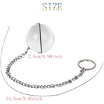 Glass Anal Beads Anal Ball Plugs, Crystal Anal Butt Plug With Metal Safety Chain Anus Dilator Anal Sex Toys Clear Anal Training Expander Dildo Anus Bead Massage Masturbation For Men Women (S)