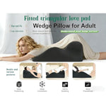 Couple Pillow, Sweet Spot Pillow, 27° Angle Perfect Position Ergonomic Contoured Support Pillow, Multi-Functional Memory Foam Lounger Cushion Back Support (Gray, Onesize)