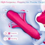 Vibrator Dildo Women Sex Toys - Mouth Rose Sex Toy Flapping G-Spot Vibrators With 10 Tongue Licking, Suction & Vibrations, Sucking Vibrator For Clit Nipple Anal Stimulation For Women Couples