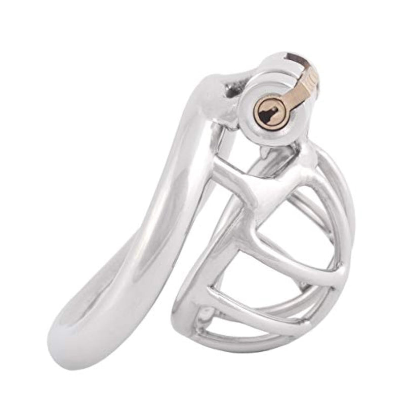 Stainless Steel Small Male Chastity Device Ergonomic Design Cock Cage S245 (1.77 Inch / 45Mm)