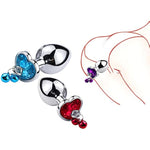 Metal Bell Anal Butt Plug Prostate Trainer Training Plugs Sex Toy with Traction Chain for Couple Women Men Red