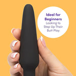 Classic Butt Plug - 5.5 Inch Silicone Anal Plug - Slimline With Tapered Tip & Flared Base - Waterproof - Black