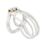 Male Chastity Device Ergonomic Design Stainless Steel Hinged Ring Male Cock Cage Adult Game Sex Toy T2250 50Mm