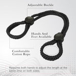 2 Pcs Hand Leg Bracelet Anklets Women Body Chain Rave Handcuffs Sex Bed Adult Set Couples Adjustable Handcuffs (Black)
