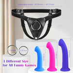 Strap On Dildo Harness, Strapless Sex Toys For Lesbian, Adjustable Realistic Dildo Strapon For Women, Anal G Spot Stimulator With 3 Size Dildos For Gay Couple