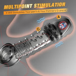 Reusable Penis Sleeve With Vibrator Multi-Level Design Stimulation Spiral Penis Ring,2.4 Inch Black Cock Ring Extender Ultra-Soft Penis Enlarger For Couples Vibrating Dildo For Cock Enlarger Sex Toys