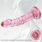 5.7 Inch Glass Dildo For Women With No Ball, Pink Small Anal Dildo Mini Dildos With Tapered Head, Cute Glass Sex Toys Mini Butt Plug For Gay Female Masturbation